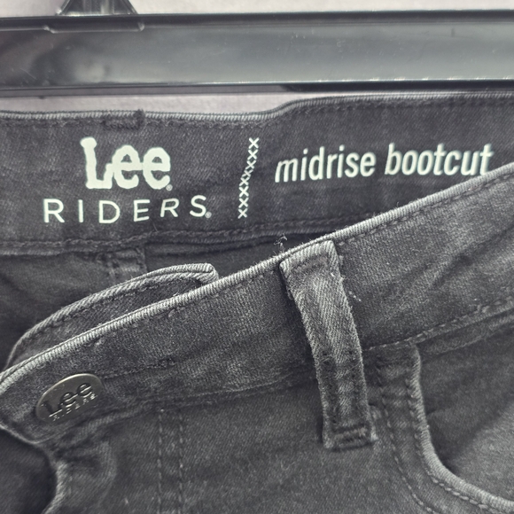 Lee Riders Midrise Bootcut Black Straight Denim Jeans 12M - Picture 7 of 8